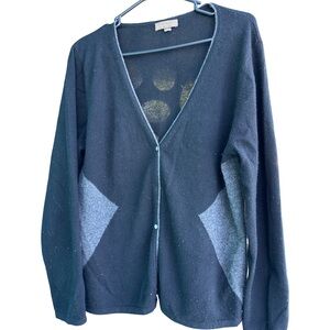 All cashmere cardigan black and gray